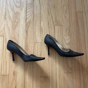 Jimmy Choo Woven Black Heels